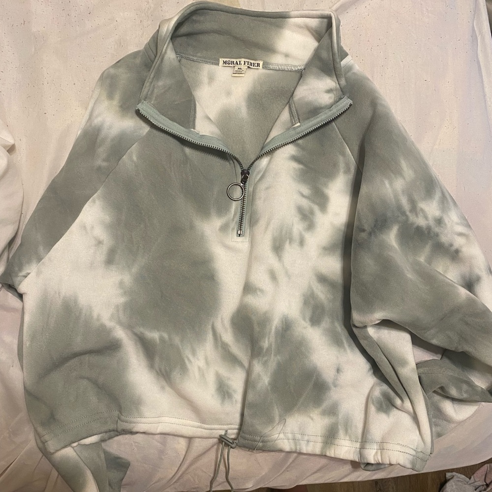 half zip cropped sweatshirt